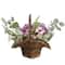16&#x22; Spring Purple Floral Decorated Basket